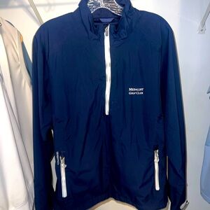 Navy/white quarter zip Zero restriction rain jacket - Men’s medium